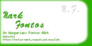 mark fontos business card