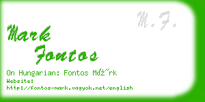 mark fontos business card